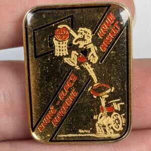 Vintage Rhone-Alpes Auvergne Handi Basket Wheelchair Basketball Shiny Lapel Pin